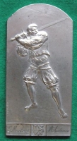 3. 1913 Belgian silvered bronze plaquette by Devreese